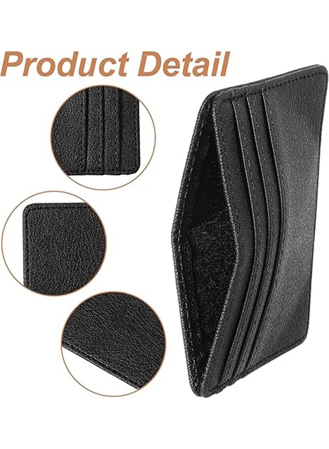 Small Credit Card Holder, Blocking Slim Credit Card Holder, Credits Cards Holders Wallet,Minimalist Cards Holders for Men & Women with 4 Slots, Black - Image 3